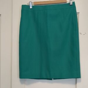 J. Crew Wool Teal Pencil Skirt Sz 6
